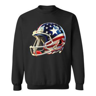 Cool American Football Helmet With American Flag Decal Usa Sweatshirt - Thegiftio UK