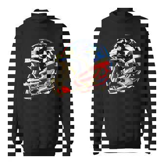 Cool American Football Helmet With American Flag Decal Usa Sweatshirt - Thegiftio