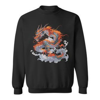 Cool Chinese Dragon In Clouds Chinese Zodiac New Year Sweatshirt - Thegiftio UK