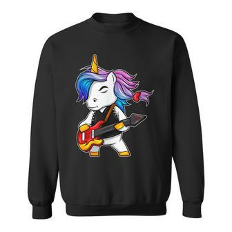 Cool Dabbing Rock ´N´ Roll Unicorn For Rock Fans Sweatshirt - Monsterry DE