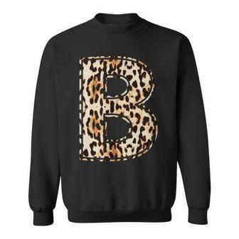 Cool Letter B Initial Name Leopard Cheetah Print Sweatshirt - Monsterry
