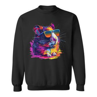 Cool Looking Hamster With Multicolor Sunglasses Outfit Sweatshirt - Monsterry AU