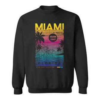 Cool Miami Beach Outfit Colorful Miami Graphic Sweatshirt - Monsterry UK