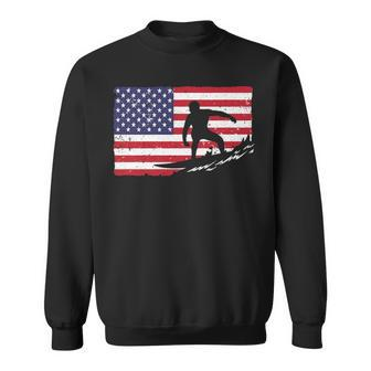 Cool Surfing For Men 4Th Of July American Flag Surfer Sweatshirt | Mazezy