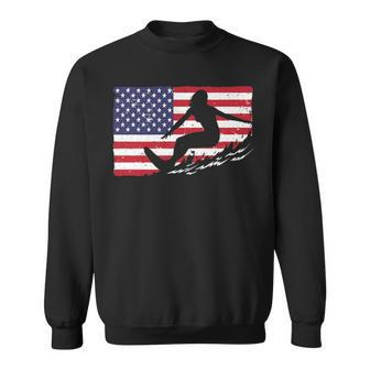 Cool Surfing For Women 4Th Of July American Flag Surfer Sweatshirt | Mazezy