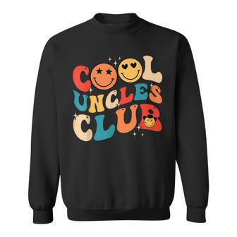 Cool Uncles Club Hippie Face Groovy Father's Day Best Uncle Sweatshirt - Seseable