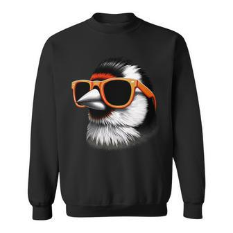 Cooler Goldfinchogel Trägt Sonnenbrille Grafik Kunst Sweatshirt - Seseable