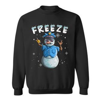 Cop Snowman Freeze Police Christmas Snow Sweatshirt - Monsterry UK