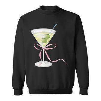 Coquette Bow With Martini Coquette Aesthetic Sweatshirt - Seseable