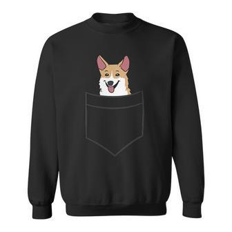 Corgi Dog In Bag Cute Dog Pockets Corgi Sweatshirt - Seseable