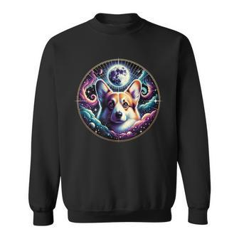Corgi In Space Under The Moon Sweatshirt - Monsterry AU