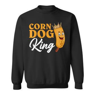 Corndog King Crown Batter Fried Hotdog Ketchup Mustard Mayo Sweatshirt - Monsterry DE