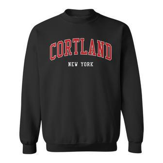 Cortland New York Varsity Sports Style Sweatshirt - Seseable