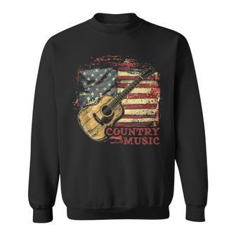 Country Music Outlaw Western Usa Patriotic Vintage Guitar Sweatshirt - Monsterry DE