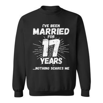 Couples Married 17 Years 17Th Wedding Anniversary Sweatshirt - Thegiftio UK
