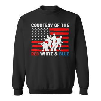 Courtesy Of The Red White And Blue Patriotic Us Flag Sweatshirt - Seseable