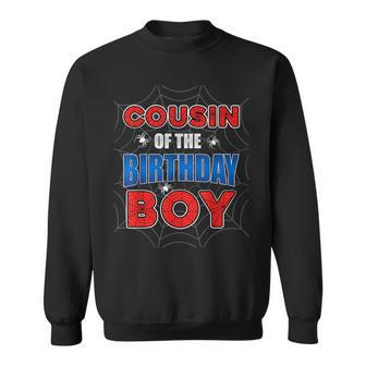 Cousin Of The Birthday Boy Costume Spider Web Birthday Sweatshirt | Mazezy UK