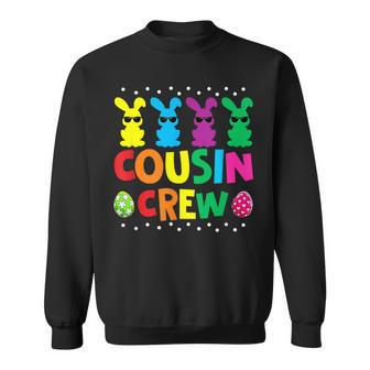 Cousin Crew Bunny Rabbit Easter Day Eggs Hunting Squad Sweatshirt | Mazezy