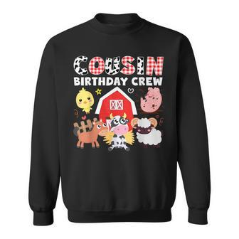Cow Cousin Birthday Crew Farm Theme Animals Birthday Party Sweatshirt - Monsterry DE