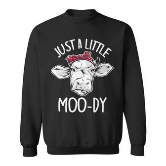 Cow Just A Little Moo Dy Cow Lover Sweatshirt | Mazezy