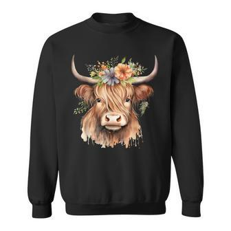 Cow Scottish Highland Cow Western Wear Highland Cow Sweatshirt | Mazezy