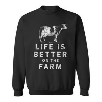 Cowboy Farmer Life Is Better The Farm Cow Sweatshirt | Mazezy