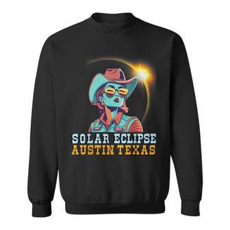 Cowgirl Austin Texas Solar Eclipse 2024 40824 Sweatshirt - Monsterry