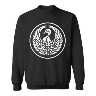 Crane Crest Of Mori Clan Japanese Kamon Mon Sweatshirt - Monsterry CA