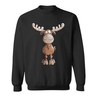 Crazy Elk I Deer Reindeer Fun Animal Motif Sweatshirt - Seseable