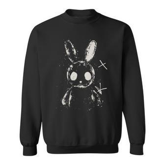 Creepy Cute Bunny Rabbit Alt Goth Grunge Horror Aesthetic Sweatshirt - Monsterry