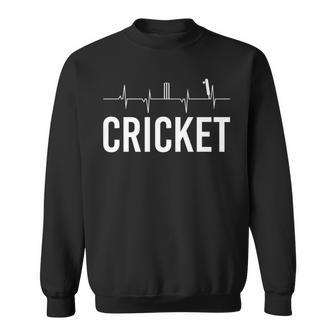 Cricket Sport Frequency Heartbeat Bat And Ball Daddy's Sweatshirt - Monsterry DE