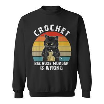Crochet Knitting Cat Vintage Graphics Plus Size Sweatshirt - Monsterry DE