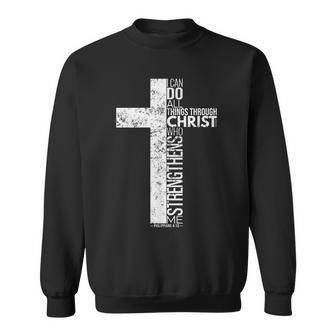 Cross With Philippians 4 Sweatshirt - Seseable