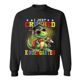 I Crushed Kindergarten Dinosaur Kindergarten Graduation 2024 Sweatshirt - Monsterry