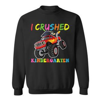 I Crushed Kindergarten Monster Truck Graduation Boys Sweatshirt - Monsterry DE
