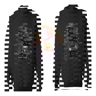Cuervointage Espeluznante Cuervo Y Calavera Gótico Camisa de entrenamiento - Regaloses