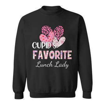Cupid’S Favorite Lunch Lady Three Hearts Valentine's Day Sweatshirt - Thegiftio UK
