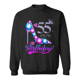 Cute 55 Years Old It's My 55Th Birthday Party Gems High Heel Sweatshirt - Thegiftio UK
