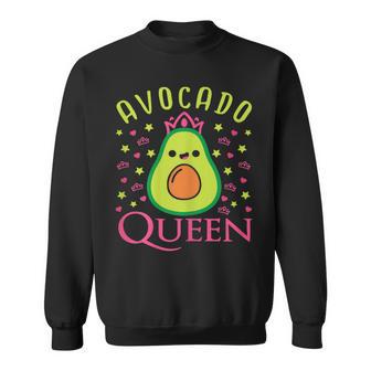 Cute Avocado Queen Vegan Heart Sweatshirt - Seseable