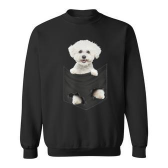 Cute Bichon Frise In Pocket Bichon Dog Lover Sweatshirt - Seseable
