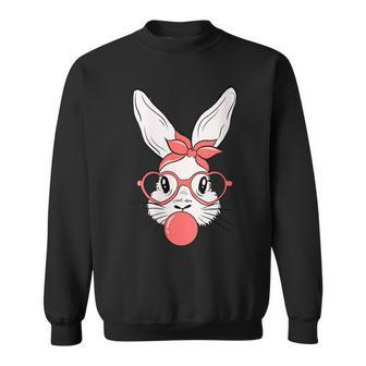 Cute Bunny With Bandana Glasses Headband Happy Easter Day Sweatshirt - Monsterry UK