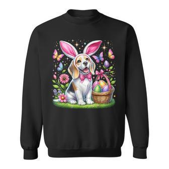 Cute Bunny Beagle Dog Easter Eggs Basket Easter Day Delight Sweatshirt - Monsterry