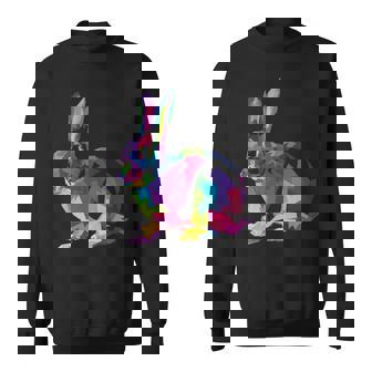 Cute Bunny Colorful Artistic Rabbit Lovers Cute Owners Sweatshirt | Mazezy