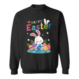 Cute Bunny Eggs Easter Camping Happy Easter Day 2024 Sweatshirt | Mazezy