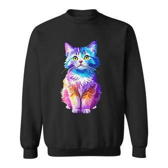 Cute Colorful Cat Sweatshirt - Monsterry AU