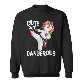 Cute But Dangerous Karate Martial Arts Unicorn Girls Sweatshirt - Monsterry CA
