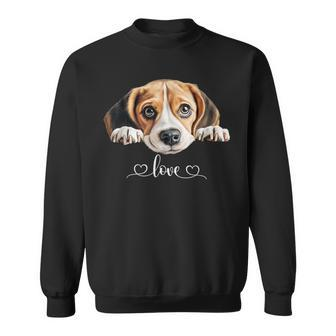 Cute Dog Graphic Love Beagle Puppy Dog Sweatshirt - Seseable