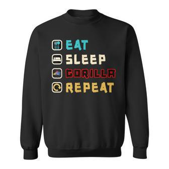 Cute Eat Sleep Gorilla Repeat Monke Tag Vr Gamer Sweatshirt | Mazezy