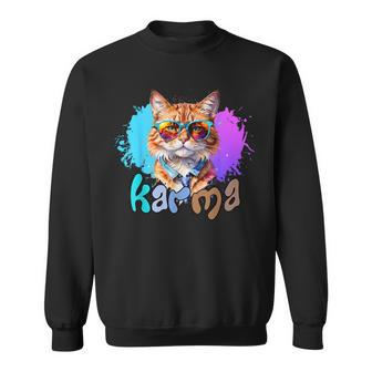 Cute Cat Lover Heart Shape Karma Sweatshirt - Monsterry