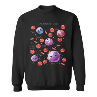 Cute White And Red Blood Cells Components Of Blood Sweatshirt | Mazezy